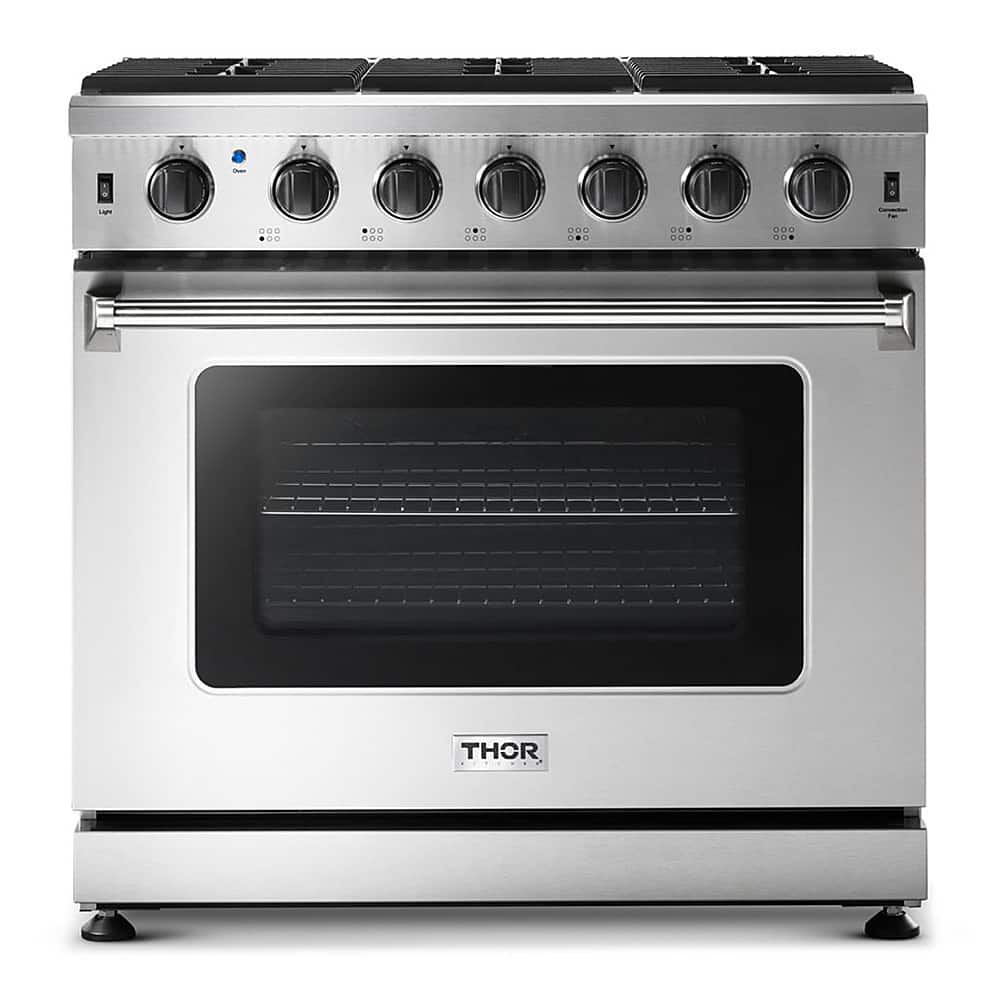 Thor Kitchen - 6.0 cu. ft. Freestanding Gas Convection Range with Storage - Stainless Steel product image