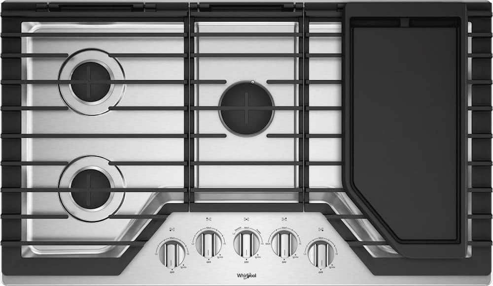 Whirlpool - 36" Gas Cooktop - Stainless Steel product image