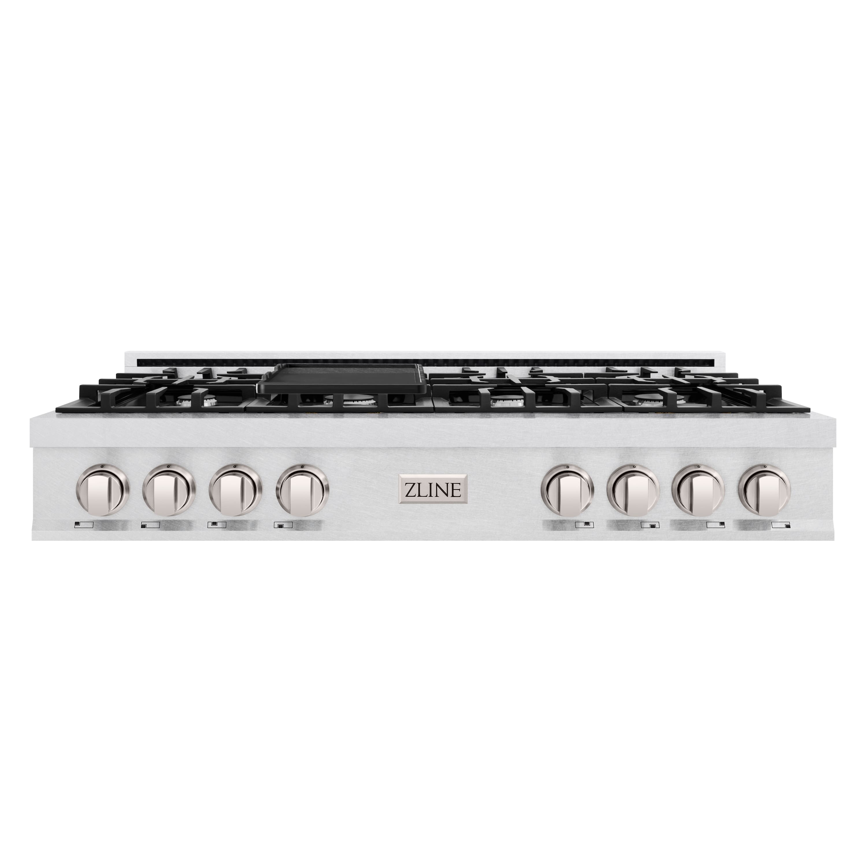 ZLINE - 48 in. Classic Gas Rangetop with 8 Burners and Porcelain Cooktop in Satin Stainless Steel (RTS-48) - Satin Stainless…