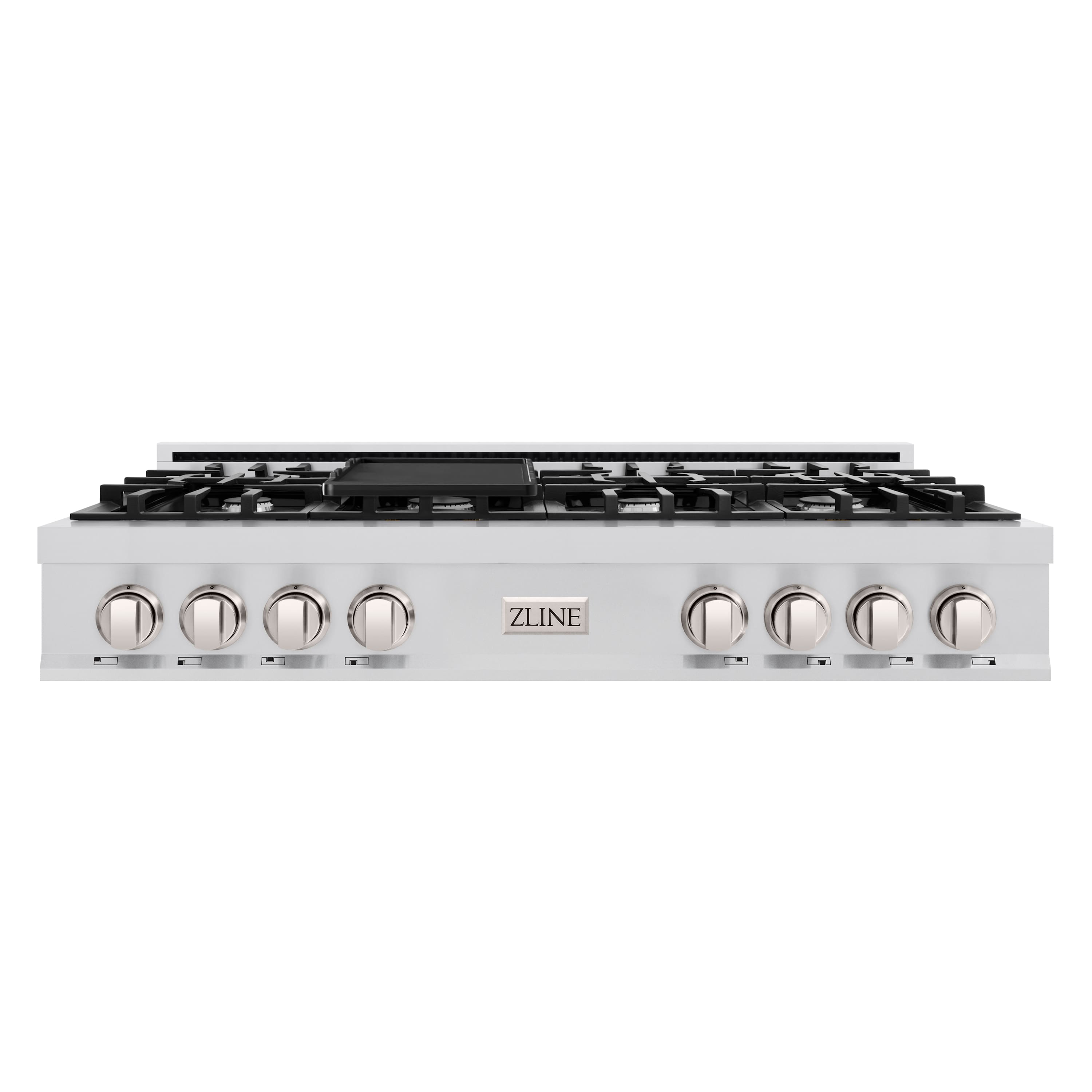 ZLINE - 48 in. Classic Gas Rangetop with 8 Burners and Porcelain Cooktop in Stainless Steel - Black product image